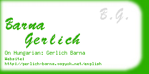 barna gerlich business card